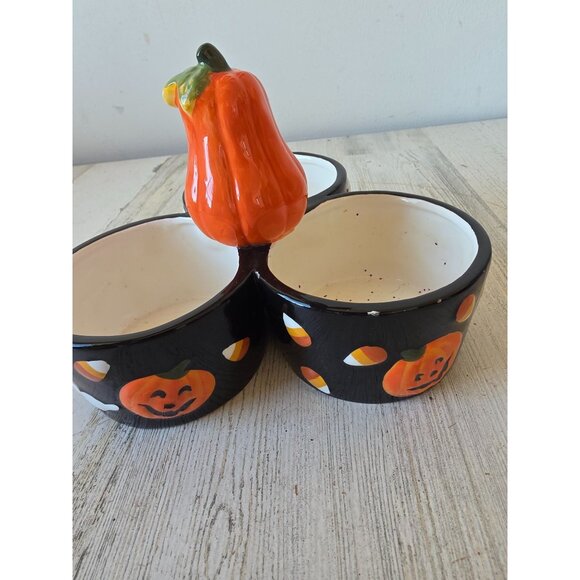 Pumpkin candy party bowl Halloween ghost candy cane treat decor - Picture 4 of 11